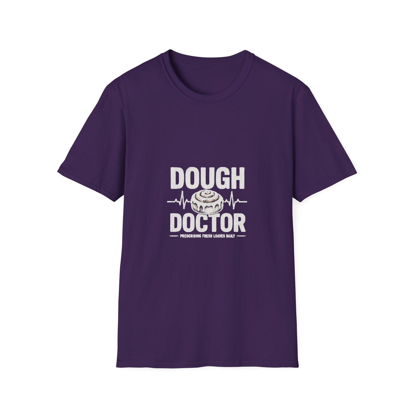 Dough Doctor T-Shirt — Baker Pun Tee with Cinnamon Roll Graphic
