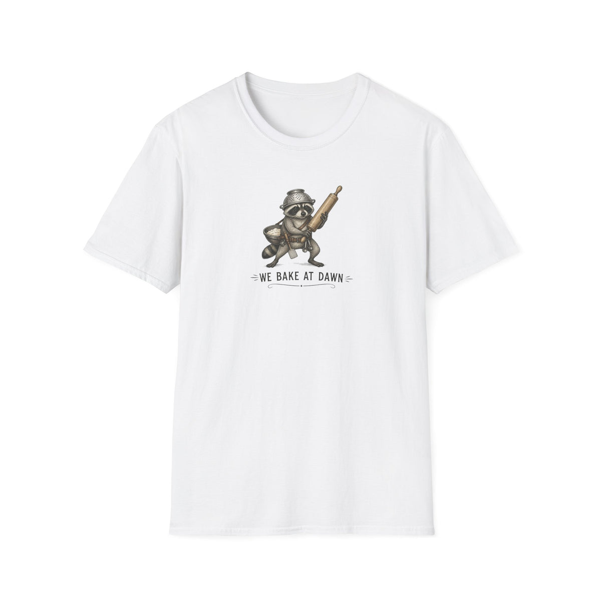 Baker Raccoon 'We Bake at Dawn' T-Shirt
