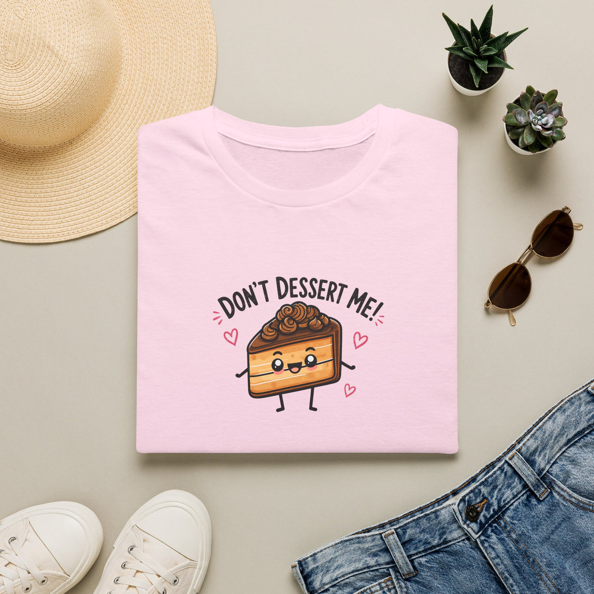 Don't Dessert Me! Cute Cake Graphic T-Shirt
