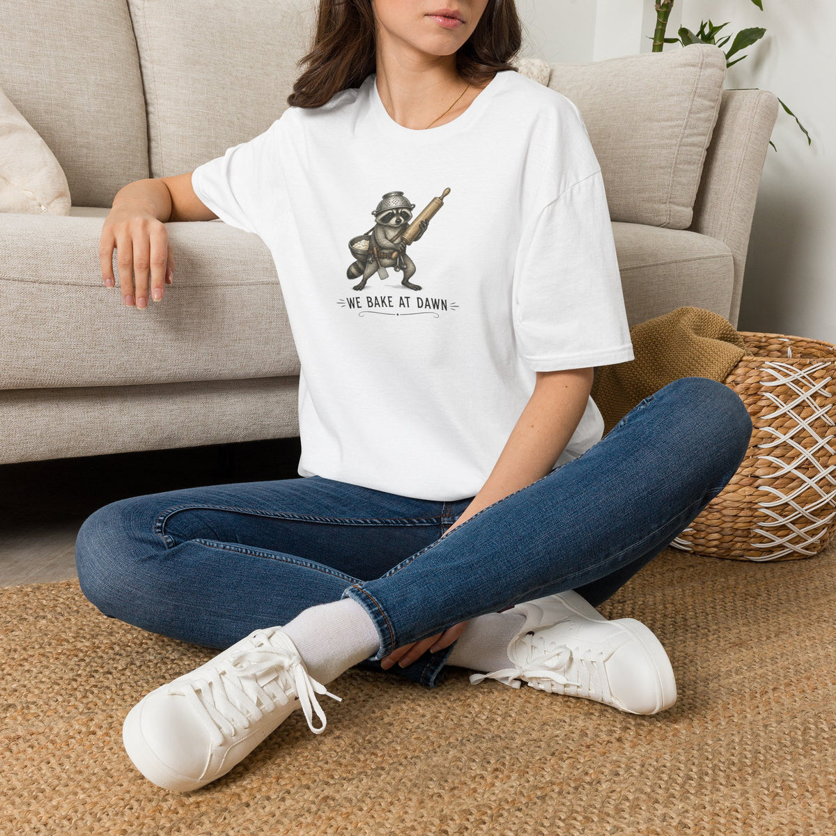 Baker Raccoon 'We Bake at Dawn' T-Shirt