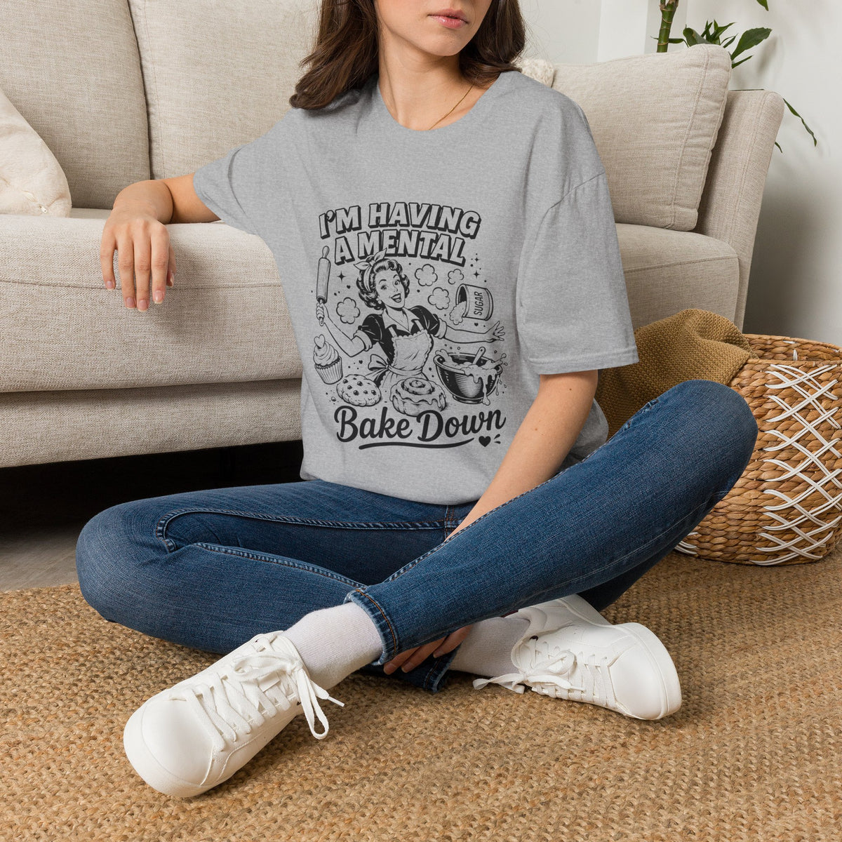Retro 'I'm Having a Mental Bake Down' Graphic T-Shirt — Funny Baking Shirt for Bakers & Home Cooks
