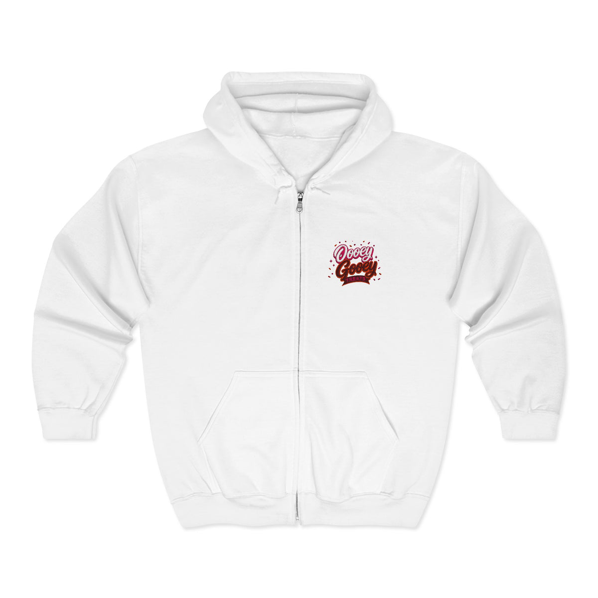 Full-Zip Hoodie with 'Queen' Retro Script Chest Logo