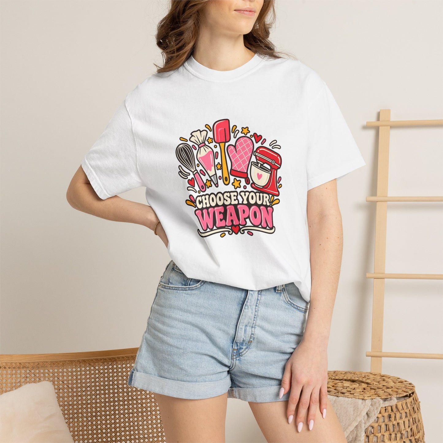 Graphic T-Shirt — "Choose Your Weapon" Makeup & Beauty Tools Design