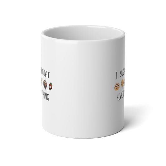 20oz Jumbo Coffee Mug – “I Suck At Breakfast Everything” Funny Emoji Tea Cup