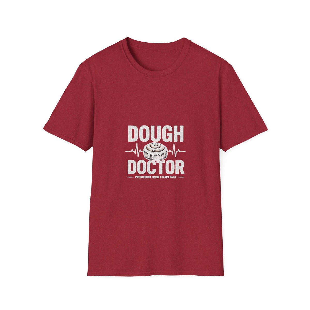 Dough Doctor T-Shirt — Baker Pun Tee with Cinnamon Roll Graphic
