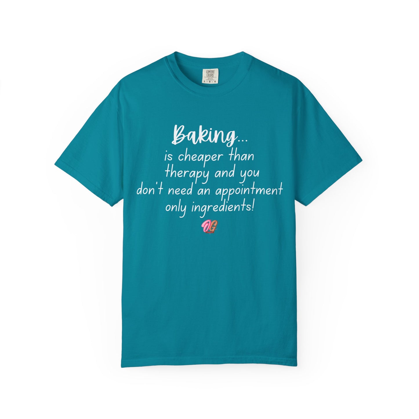 Baking Therapy T-Shirt, Unisex Garment-Dyed Tee, Funny Baking Shirt, Gift for Bakers, Foodie Humor, Kitchen Lover's Apparel