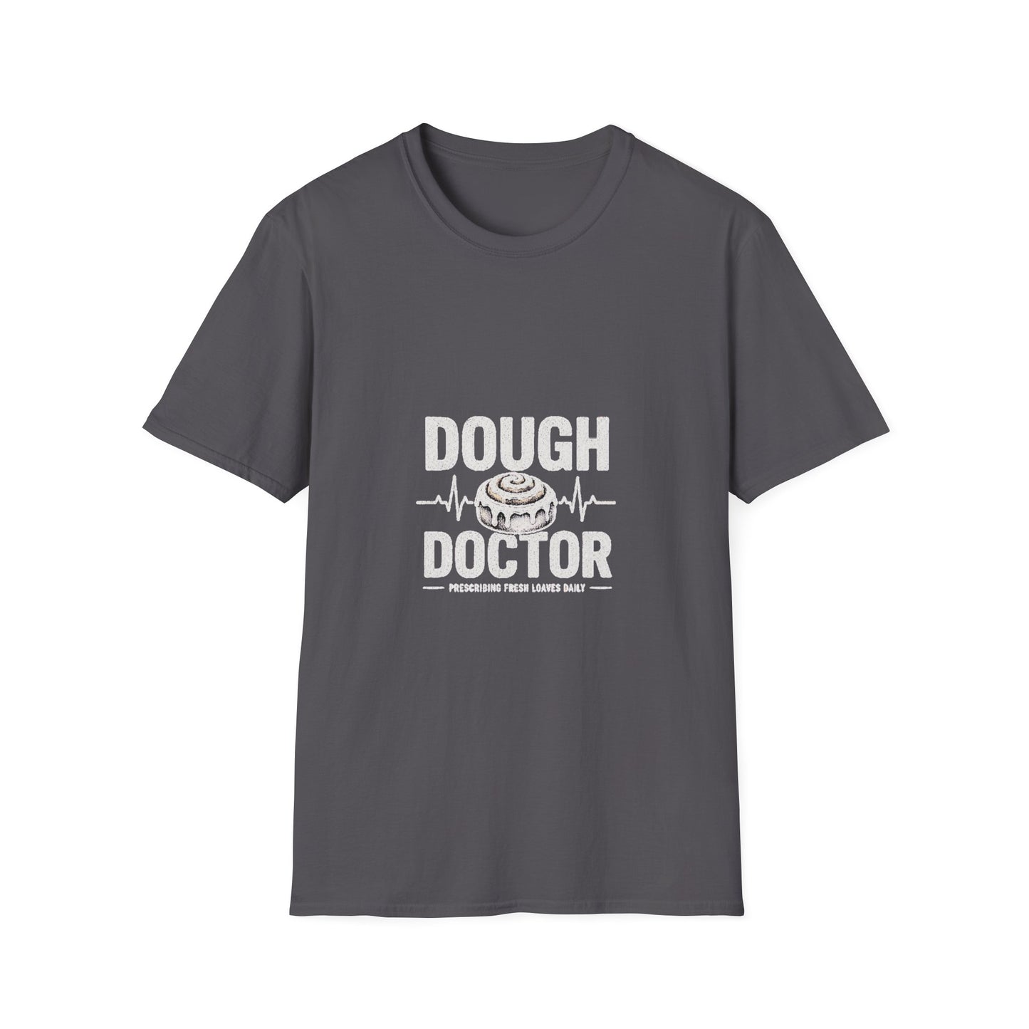 Dough Doctor T-Shirt — Baker Pun Tee with Cinnamon Roll Graphic